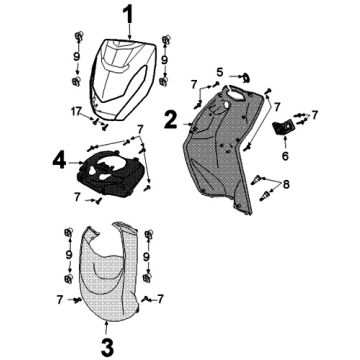 Voorkap - Beenschild Peugeot Kisbee Iced Grey (Euro 4 2018 →)