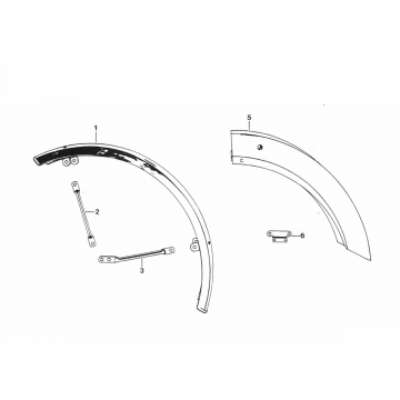 Voorspatbord - Achterspatbord Zundapp 529-010, 020 tm 023