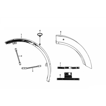 Voorspatbord - Achterspatbord Zundapp KS 50 530-010, 011, 500 en 510