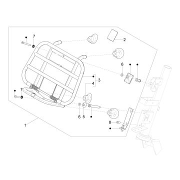 Bagegedrager voorzijde Vespa Primavera 50 4-takt IGET 3V Euro 5