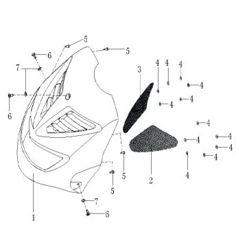 Voorkap Generic Cracker 50 2-takt wit 2009 25