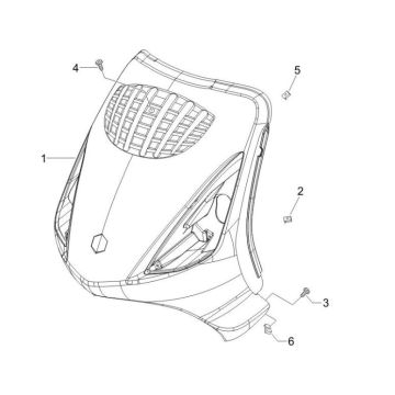 Voorkap Piaggio Zip 2000 4-takt AC zwart 94