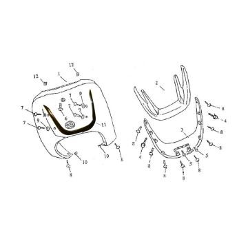 Voorkap China Retro lichtblauw