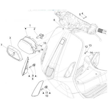 Koplamp - Knipperlichten voorzijde Vespa Sprint 125 3V IE ABS