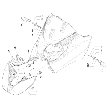 Koplamp - Knipperlichten voorzijde Piaggio MP3 350 Maxi Sport ABS Euro 4 2018-2020