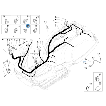 Kabelboom Vespa GTS 125 ie ABS Euro 4 2019