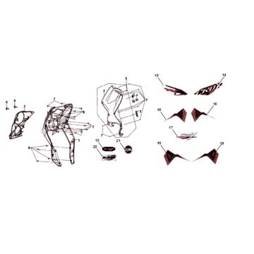 Voorplaat - binnenplaat - knipperlichten Sym Crox 50 E4 WHITE/GRAY (WH-8018P/GY-7450U)