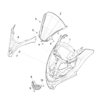 Voorkap Piaggio MP3 300 HPE / 300 HPE Sport ABS Euro 5 2020-2022