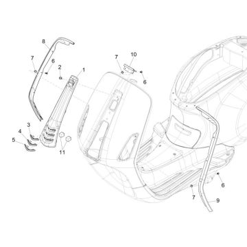Frame Vespa Sprint 50 4-takt 2V AC geel 968/A