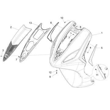 Voorkap Piaggio New Fly 4-takt 2V wit 566