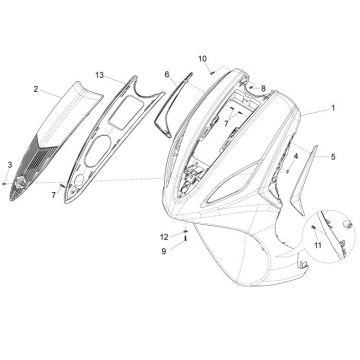Voorkap Piaggio New Fly 4-takt 4V zwart 98/a