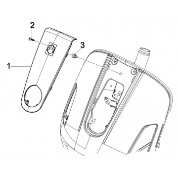 Afdekplaat voorkap Vespa GTS 250 ie 2005-2009 (met ABS) zwart 94
