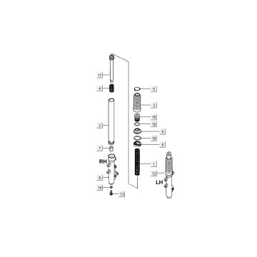 Voorvork onderdelen Kymco Grand Dink 2-takt Titanium
