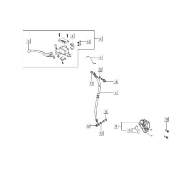 Remcilinder - Remhevel - Remleiding Kymco Agility RS 4-takt wit 09