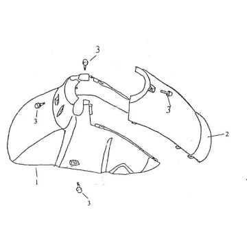 Voorspatbord Turbho RG50 wit