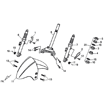 Voorvork - Balhoofdstel - Voorspatbord Sym Symphony SR (BK5560) black