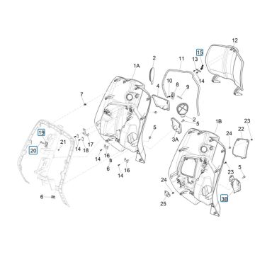 Beenschild Vespa Primavera 125 4-takt 3V ie ABS