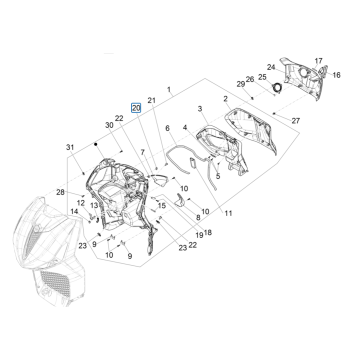 Beenschild Piaggio Beverly 300 HPE 4V ABS Euro 5 2021-2022