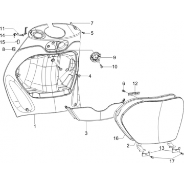 Beenschild Piaggio Zip 50 SP 2-takt LC 2006-2013
