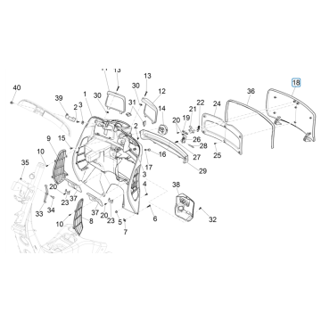 Beenschild Vespa GTS 125 ie ABS Euro 5 2021