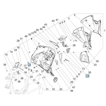 Beenschild Piaggio Medley 125 ie ABS Euro 5 2021-2022