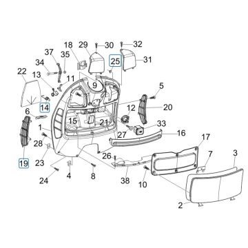 Beenschild Vespa GTV 250 ie 4V