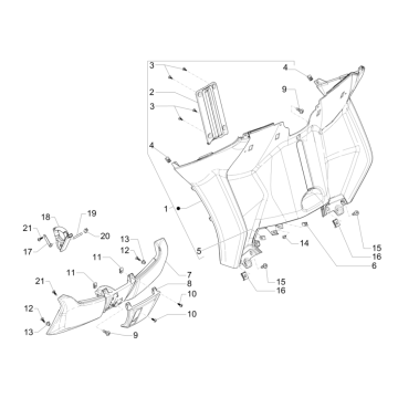 Beenschild Piaggio MP3 350 Maxi Sport ABS Euro 4 2018-2020