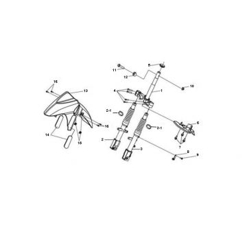Voorvork - Balhoofdstel - Voorspatbord Sym Jet Sport-X 2-takt