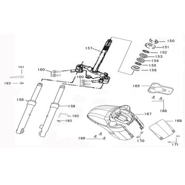 Voorvork - Balhoofdstel - Voorspatbord Znen Revival zwart rood