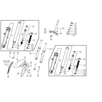 Voorvork - Balhoofdstel Agility 16+ 125 Mat Metallic Silver