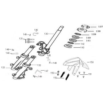 Voorvork - Balhoofdstel AGM R8 wit