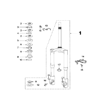 Voorvork - Balhoofdstel Peugeot Speedfight 3 50 2-takt LC