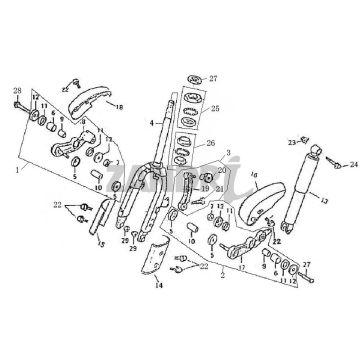 Voorvork - Balhoofdstel BTC Grande Retro GT1 blauw creme metallic