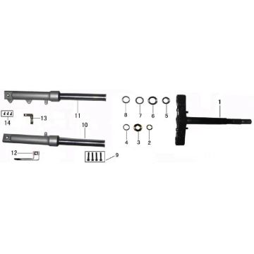 Voorvork - Balhoofdstel China Touring rood