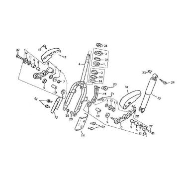 Voorvork - Balhoofdstel Killerbee Custom 125