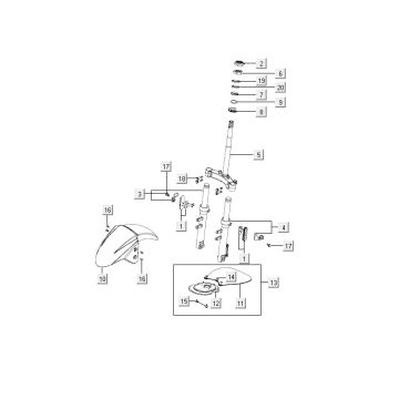Voorvork - Balhoofdstel Kymco Agility 12" 125 blauw