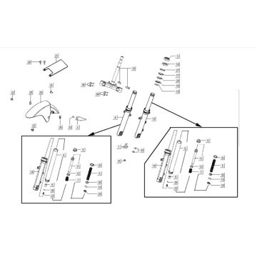 Voorvork - Balhoofdstel Kymco Agility City 16 200i
