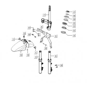 Voorvork - Balhoofdstel Kymco People S 300i