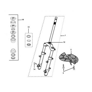 Voorvork - Balhoofdstel Peugeot Jet force C-tech 2-takt