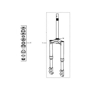 Voorvork - Balhoofdstel Peugeot Ludix pro 2-takt