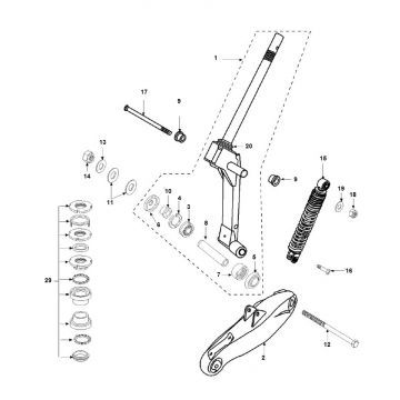 Voorvork - Balhoofdstel Peugeot Speedfight 2 50 2-takt LC Euro 2