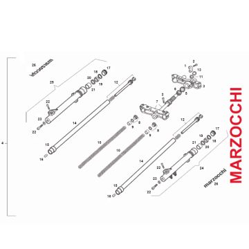 Voorvork - Balhoofdstel Derbi Senda SM DRD 2006
