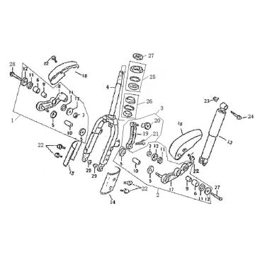 Voorvork - Balhoofdstel Turbho RG50 zwart
