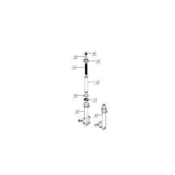 Voorvork onderdelen  Kymco Super9 50 2-takt nieuw model zilver