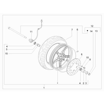 Voorwiel Piaggio Zip 2000 4-takt AC