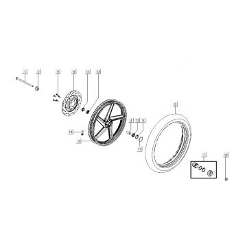 Voorwiel - Remschijf Kymco K-Pipe 4-takt Wit