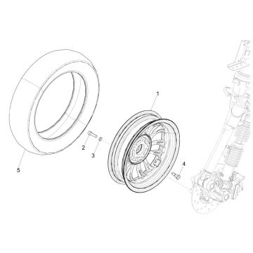 Voorwiel Vespa Sprint 125 3V IE ABS