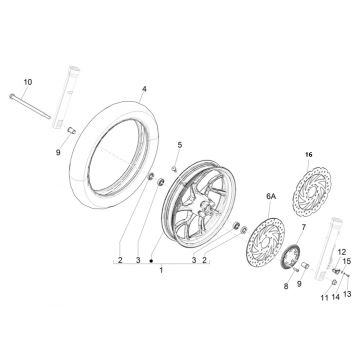 Voorwiel Piaggio Medley 125 ABS Euro 5 2021-2022