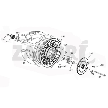Voorwiel BTC Riva Sport pantone blauw