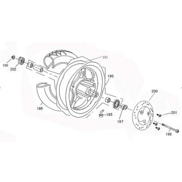 Voorwiel China R8 wit